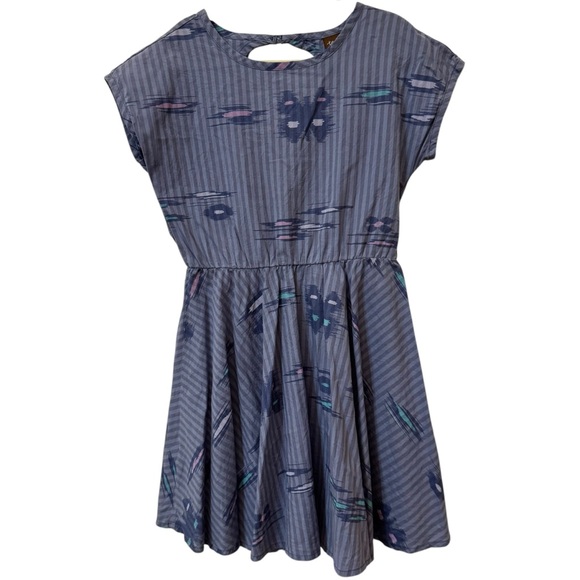 Other - 100% Cotton Tea Collection Butterfly IKAT Striped Keyhold Elastic Wais Dress 6